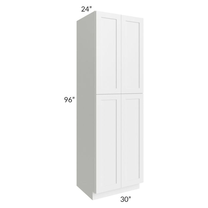 RTA Southport White Shaker 30" x 96" Wall Pantry with 3 Roll Out Trays