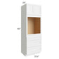 RTA Southport White Shaker 31.5" x 90" Oven Cabinet with 1 Decorative End Panel