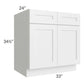 RTA Southport White Shaker 33" Sink Base Cabinet