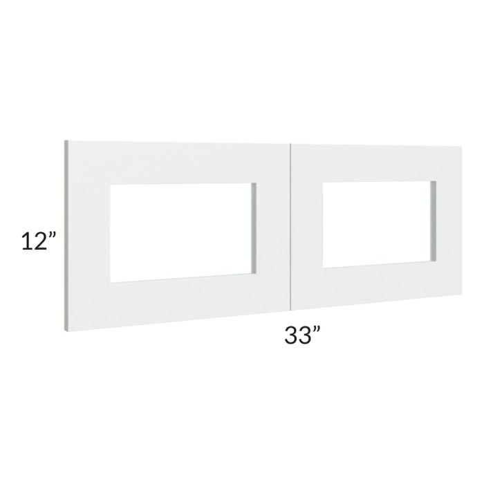 RTA Southport White Shaker 33" x 12" Glass Door Only