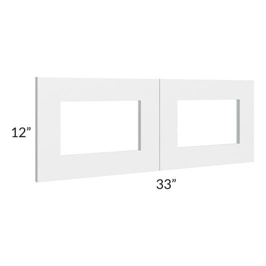 RTA Southport White Shaker 33" x 12" Glass Door Only