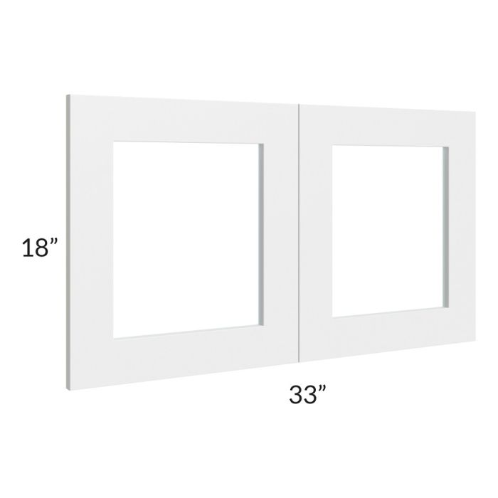RTA Southport White Shaker 33" x 18" Glass Door Only