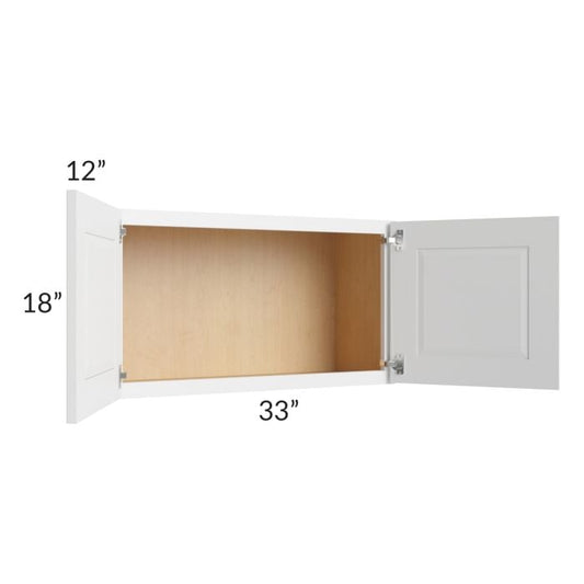 RTA Southport White Shaker 33" x 18" Wall Cabinet