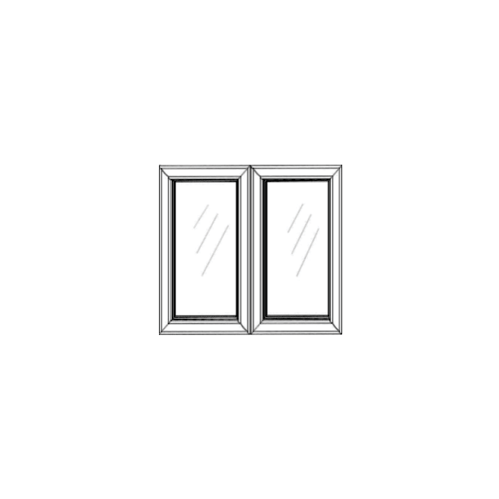RTA Southport White Shaker 33" x 30" Glass Doors Only