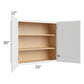 RTA Southport White Shaker 33" x 30" Wall Cabinet with 2 Decorative End Panels