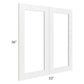 RTA Southport White Shaker 33" x 36" Glass Doors Only
