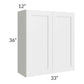 RTA Southport White Shaker 33" x 36" Wall Cabinet