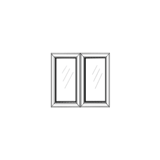 RTA Southport White Shaker 33" x 42" Glass Doors Only