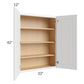 RTA Southport White Shaker 33" x 42" Wall Cabinet with Glass Door