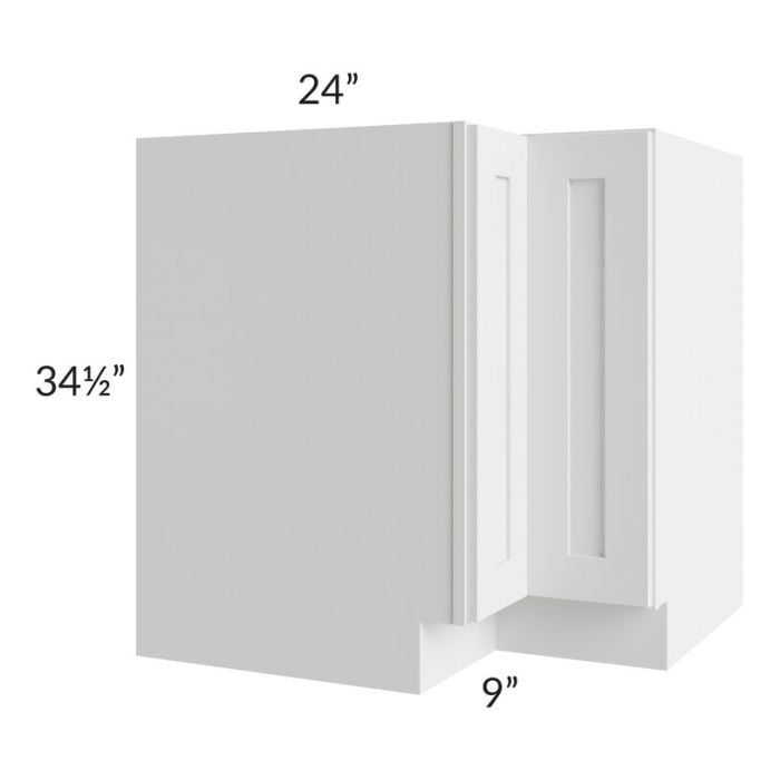 RTA Southport White Shaker 36" Corner Base Cabinet (Trays sold separately for a Lazy Susan application) with Lazy Susan Trays
