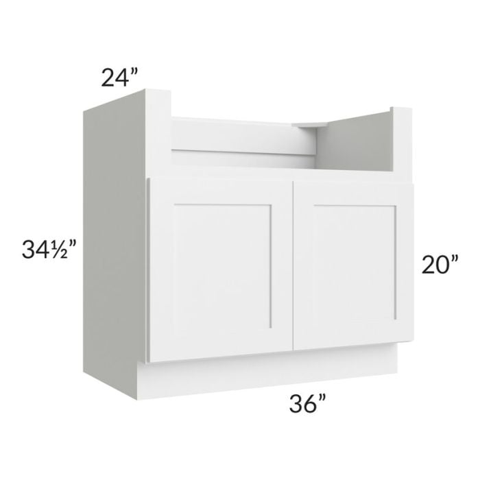 RTA Southport White Shaker 36" Farm Sink Base Cabinet
