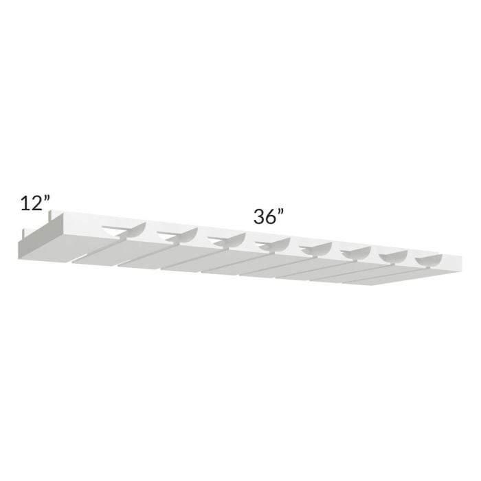 RTA Southport White Shaker 36" Glass Rack