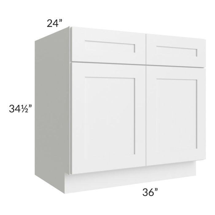 RTA Southport White Shaker 36" Sink Base Cabinet