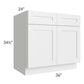 RTA Southport White Shaker 36" Sink Base Cabinet with 2 Decorative End Panels