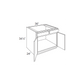 RTA Southport White Shaker 36" Sink Base Cabinet with 2 Decorative End Panels