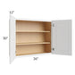 RTA Southport White Shaker 36" x 30" Wall Cabinet with Glass Door