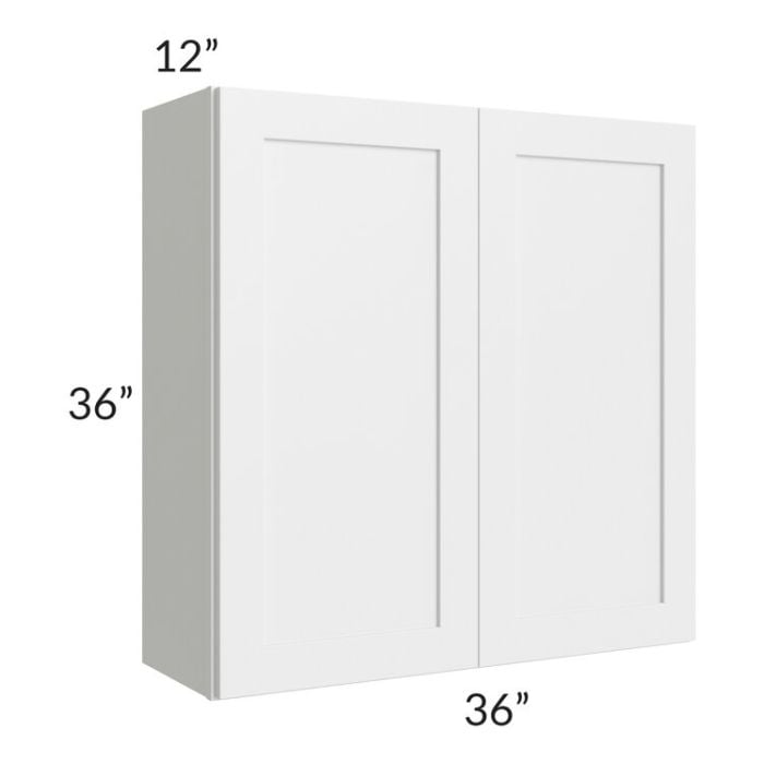 RTA Southport White Shaker 36" x 36" Wall with Glass Door