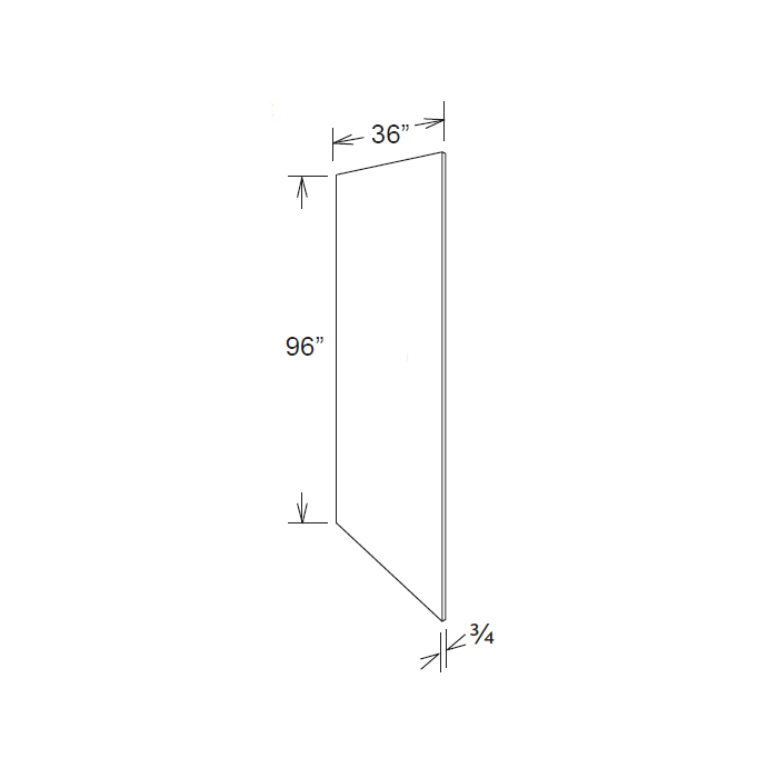 RTA Southport White Shaker 36" x 96" x 3/4" Finished Panel with Scribe Molding for Edge Banding Match