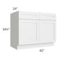 RTA Southport White Shaker 42" Base Cabinet with 1 Decorative End Panel