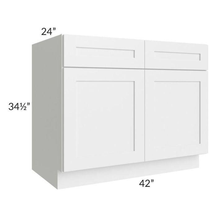 RTA Southport White Shaker 42" Sink Base Cabinet