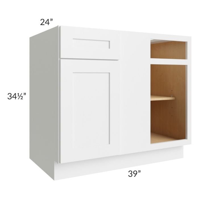 RTA Southport White Shaker 45" Blind Base Cabinet with 1 Decorative End Panel