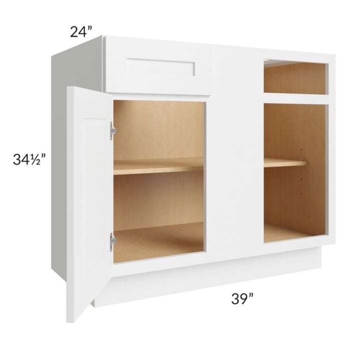 RTA Southport White Shaker 45" Blind Base Cabinet with 2 Decorative End Panels