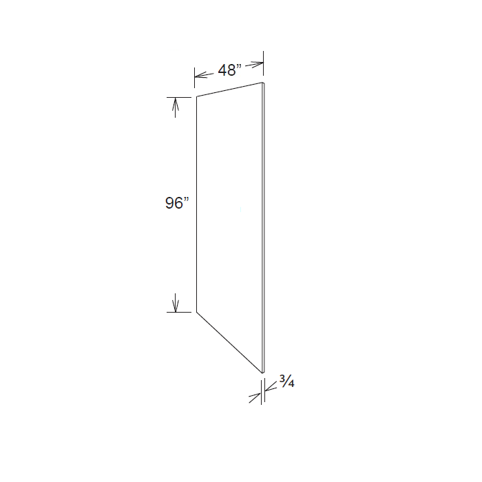 RTA Southport White Shaker 48" x 96" x 3/4" Finished Panel