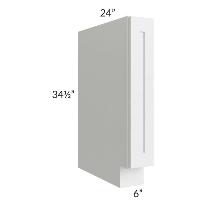 RTA Southport White Shaker 6" Spice Base Cabinet with 2 Decorative End Panels