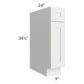 RTA Southport White Shaker 9" Base Cabinet with 2 Decorative End Panels