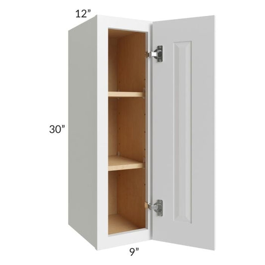 RTA Southport White Shaker 9" x 30" Wall Cabinet with 1 Decorative End Panel