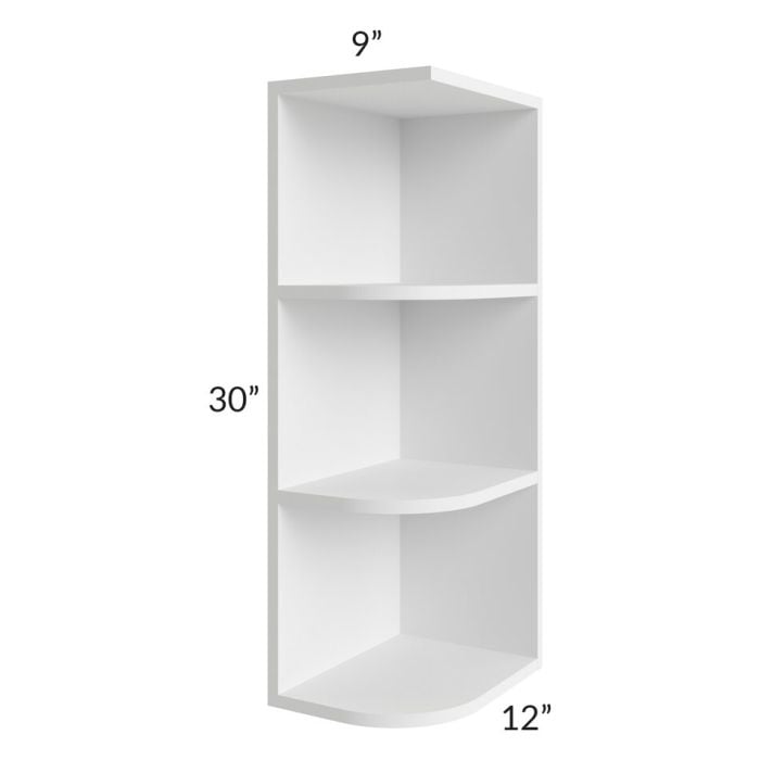 RTA Southport White Shaker 9" x 30" Wall End Shelf Cabinet