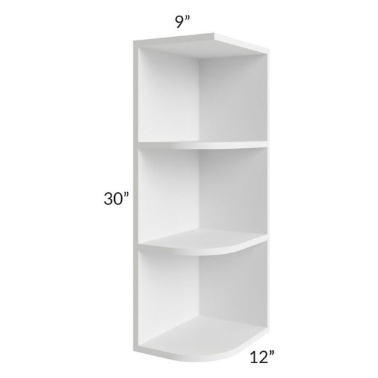 RTA Southport White Shaker 9" x 30" Wall End Shelf Cabinet