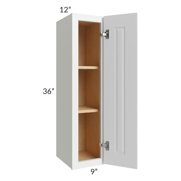 RTA Southport White Shaker 9" x 36" Wall Cabinet with 2 Decorative End Panels