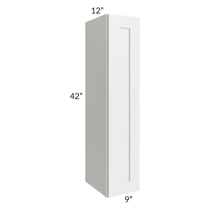 RTA Southport White Shaker 9" x 42" Wall Cabinet with 1 Decorative End Panel