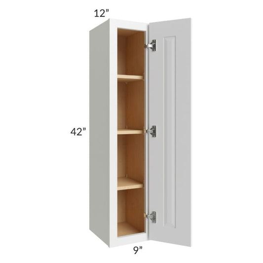 RTA Southport White Shaker 9" x 42" Wall Cabinet with 1 Decorative End Panel