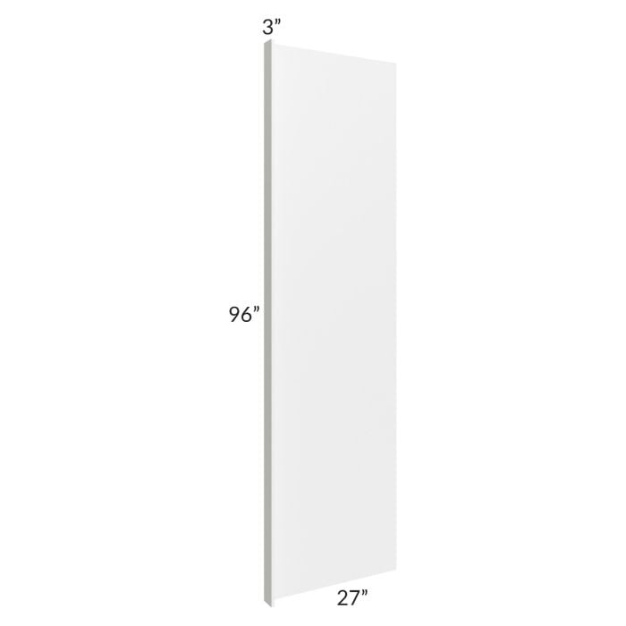 RTA Southport White Shaker 96" Refrigerator Panel with a 3" Return