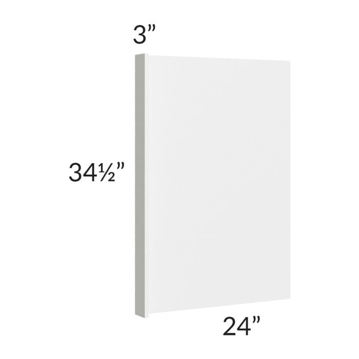 RTA Southport White Shaker Appliance End Panel with a 3" Return
