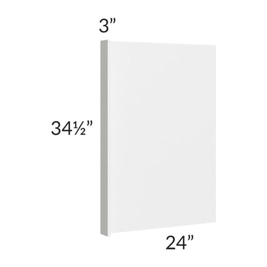 RTA Southport White Shaker Appliance End Panel with a 3" Return
