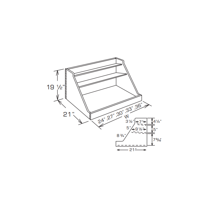 RTA Southport White Shaker Roll Out Pot and Pan Kit for a 36" Base Cabinet
