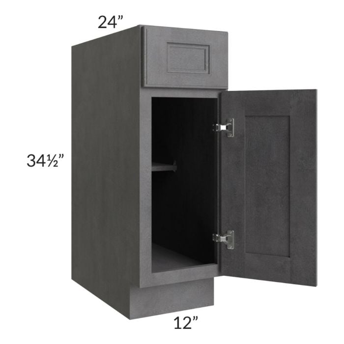 RTA Stone Grey 12" Base Cabinet with 2 Decorative End Panels