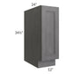 RTA Stone Grey 12" Spice Rack Base Cabinet with 2 Decorative End Panels