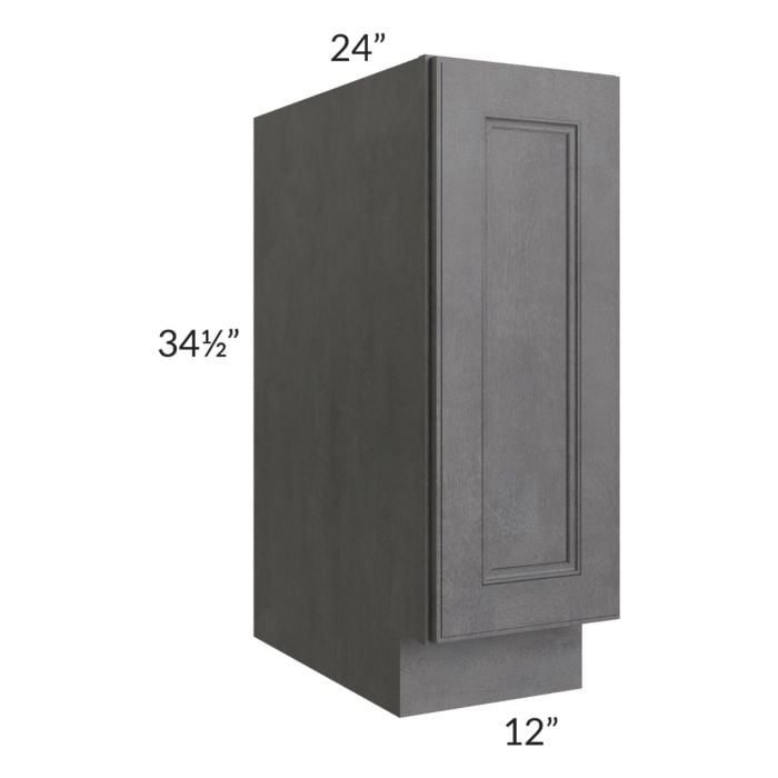 RTA Stone Grey 12" Spice Rack Base Cabinet with 2 Decorative End Panels