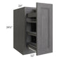 RTA Stone Grey 12" Spice Rack Base Cabinet with 2 Decorative End Panels