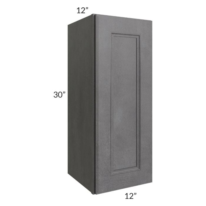 RTA Stone Grey 12" x 30" Wall Cabinet with 1 Decorative End Panel