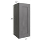 RTA Stone Grey 12" x 30" Wall Cabinet with 2 Decorative End Panels