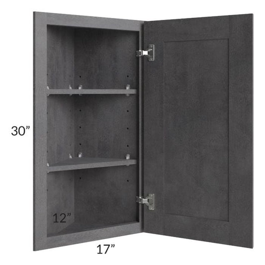 RTA Stone Grey 12" x 30" Wall End Angle Cabinet