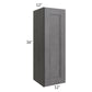 RTA Stone Grey 12" x 36" Wall Cabinet with 1 Decorative End Panel