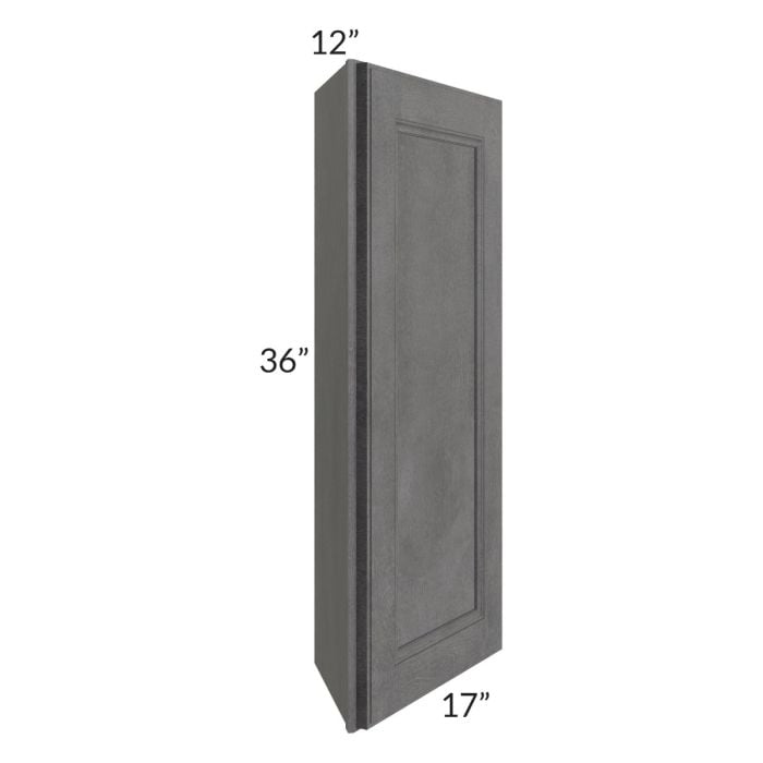 RTA Stone Grey 12" x 36" Wall End Angle Cabinet