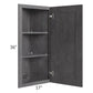 RTA Stone Grey 12" x 36" Wall End Angle Cabinet