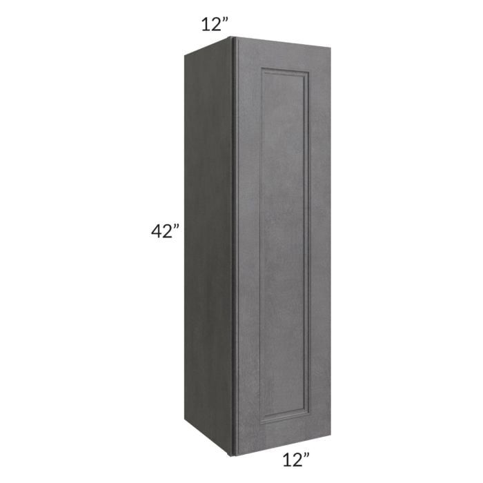 RTA Stone Grey 12" x 42" Wall Cabinet with 2 Decorative End Panels